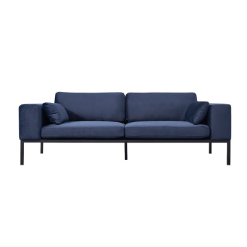 Factory Price Dark Blue Velvet Couches Fabric Upholstery Modern Sofa Furniture For Living Room